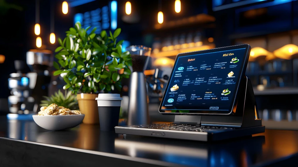 Customer making contactless payment at POS terminal Customer making contactless payment at POS terminal